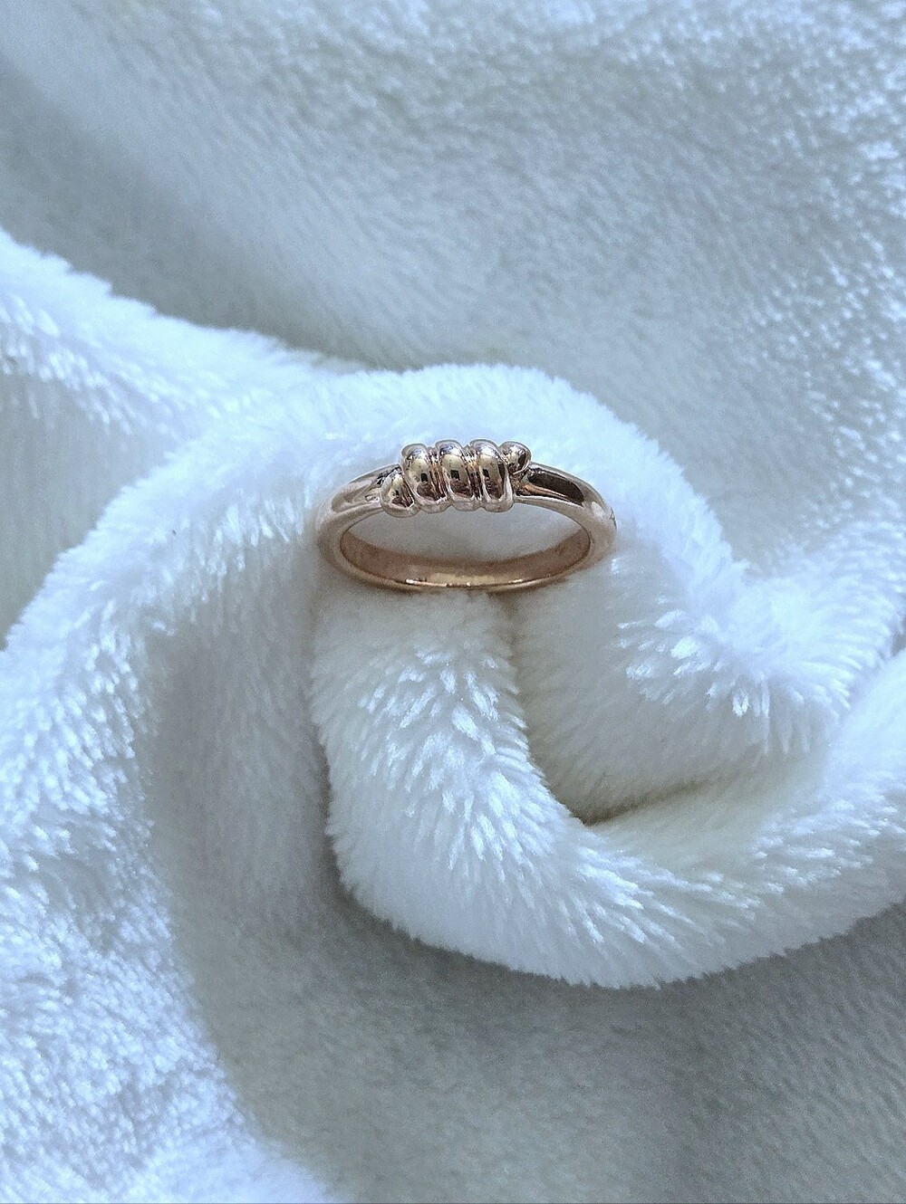 Bronzallure Rope Textured Front Rose🌹 Gold💛  Ring💍
